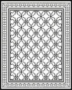 Intricate Black White Swirl Motif Rug