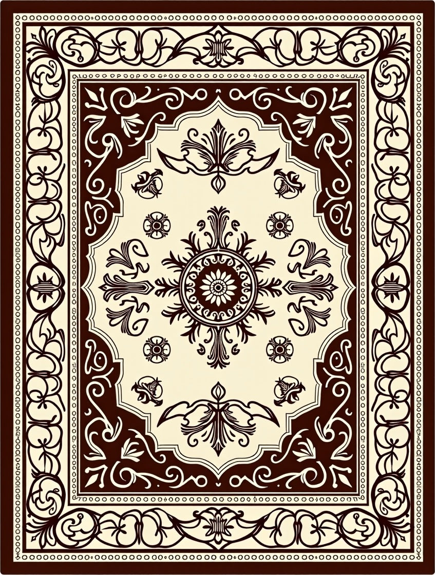 Ornate Floral Patterned Rug