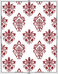 Classic Red Damask Pattern Rug