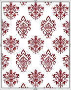 Classic Red Damask Pattern Rug