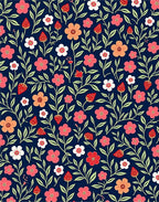 Floral Strawberry Vine Pattern Rug