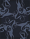 Abstract Blue Swirl Silhouette Rug