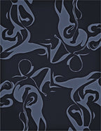 Abstract Blue Swirl Silhouette Rug