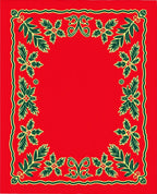 Crimson Green Floral Vine Border Rug