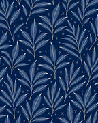 Elegant White Feather Leaf Pattern Rug