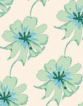 Light Green Blue Floral Print Rug