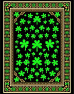 Lucky Clover With Ornamental Border Rug