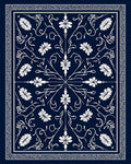 Classic Floral Vine With Geometric Border Rug