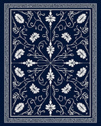Classic Floral Vine With Geometric Border Rug