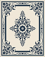Classic Floral Medallion Frame Pattern Rug