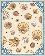 Scallop Shell Pattern With Border Rug