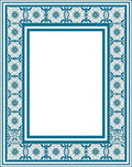 Classic Teal Floral Border Design Rug