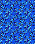 Vibrant Blue Abstract Animal All-Over Rug