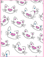 Playful Cat Faces Pattern Design Rug