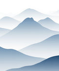 Misty Blue Mountain Landscape Design Rug