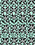 Black White Floral Graphic Pattern Rug