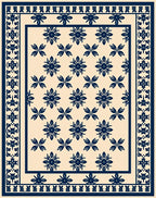 Classic Floral Border Pattern Rug