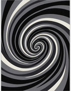 Monochrome Swirl Pattern Rug