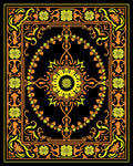 Ornate Floral Mandala With Border Rug