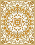 Golden Sunburst Mandala Pattern Rug
