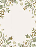 Botanical Border With Subtle Earth Tones Rug