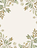 Botanical Border With Subtle Earth Tones Rug