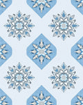Cool Blue Snowflake Geometric Rug
