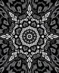 Monochromatic Radial Leaf Pattern Rug