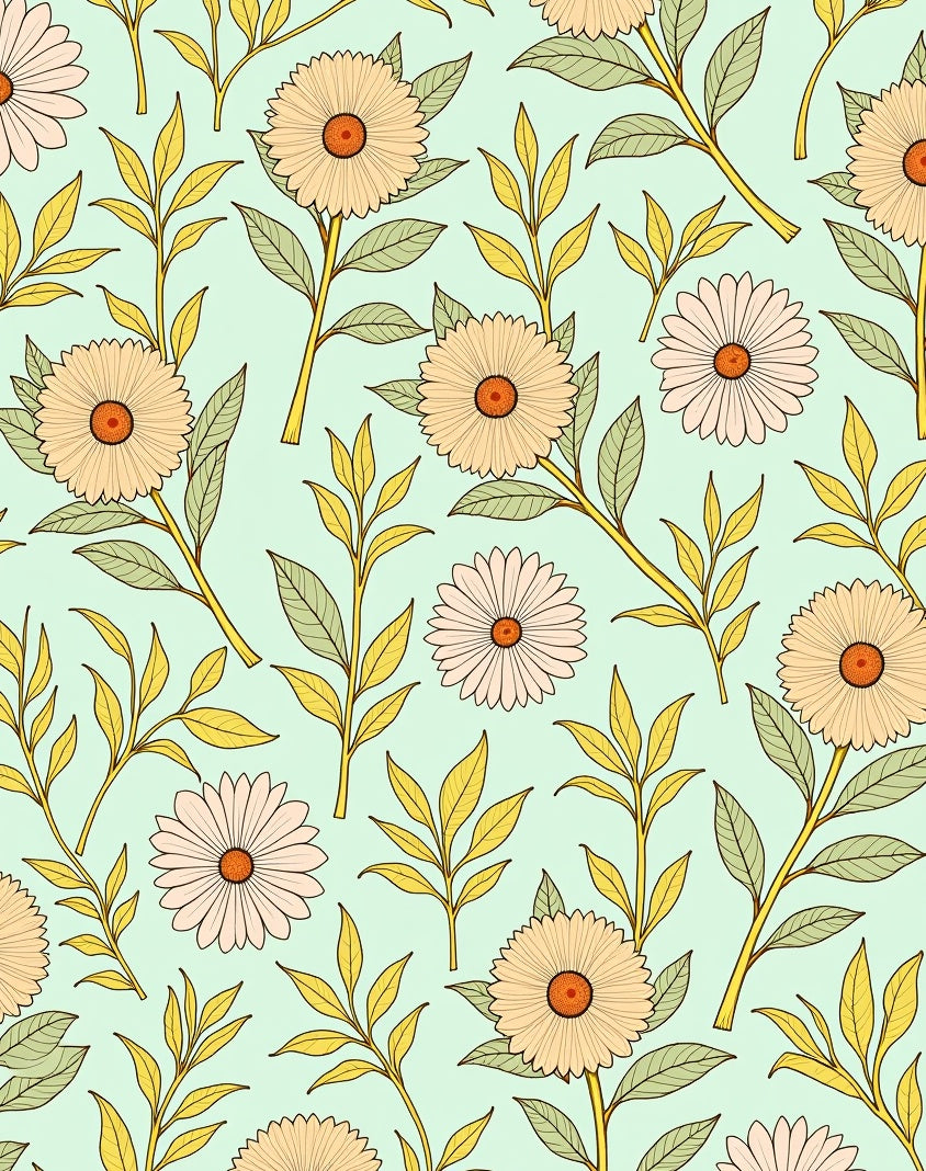 Retro Floral Pattern Design Rug