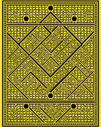 Geometric Maze With Black Accents Rug