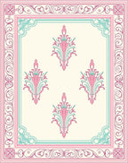 Victorian Scrollwork Delicate Floral Pattern Rug