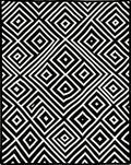 Bold Black White Diamond Pattern Rug