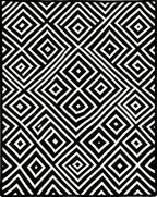 Bold Black White Diamond Pattern Rug