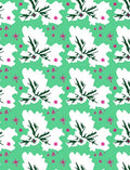 Green White Twig Starburst Rug