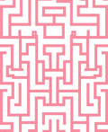 Pink Maze Geometric Pattern Rug