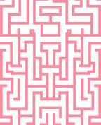 Pink Maze Geometric Pattern Rug