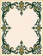 Ornate Floral Dark Green Yellow Design Rug