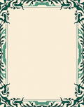 Elegant Teal Floral Border Design Rug