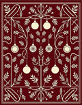 Deep Red Ornament Garland Botanical Rug