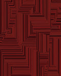 Red Black Abstract Geometric Lines Rug