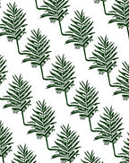 Dark Green Leaf Patterned Design Rug