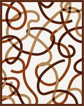 Brown Tan Swirl Abstract Pattern Rug