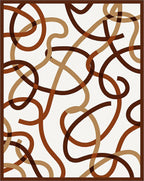 Brown Tan Swirl Abstract Pattern Rug