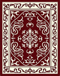 Rich Burgundy Ivory Ornate Pattern Rug