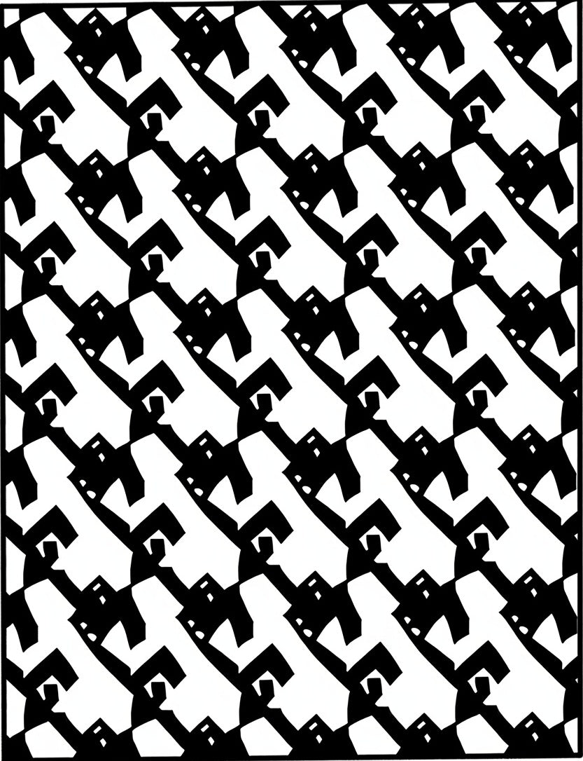 Abstract Black White Figure Pattern Rug