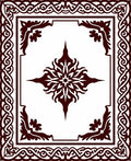 Ornate Symmetrical Floral Border Design Rug