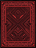 Bold Red Geometric Tribal Design Rug