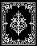Black and White Ornate Scroll Pattern Rug