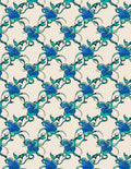 Vibrant Blue Green Floral Swirl Pattern Rug