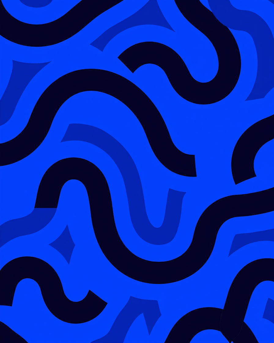 Modern Abstract Wavy Curve Design Rug